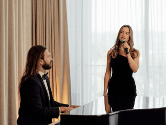 Event Entertainers Piano Vocal Duo Silk Pyjamas