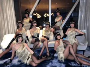 Gatsby Entertainment flapper dancers in fringed costumes posing together